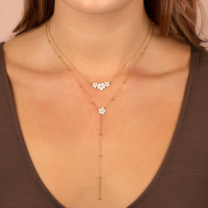  Opal Flower Lariat Necklace - Adina Eden's Jewels