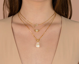  Toggle Link Pearl Necklace - Adina Eden's Jewels
