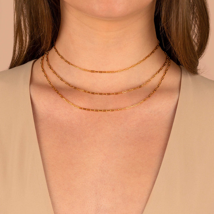  Gold Filled Baby Paperclip Necklace - Adina Eden's Jewels