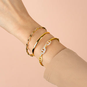  Pavé Trio Mariner Link Bangle - Adina Eden's Jewels