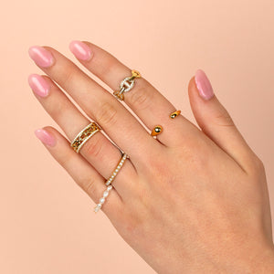  Double Pavé Chain Link Ring - Adina Eden's Jewels