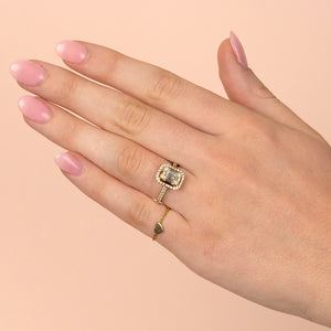  Heart Chain Ring 14K - Adina Eden's Jewels