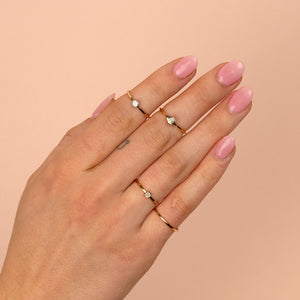  Diamond Bezel Evil Eye Ring 14K - Adina Eden's Jewels