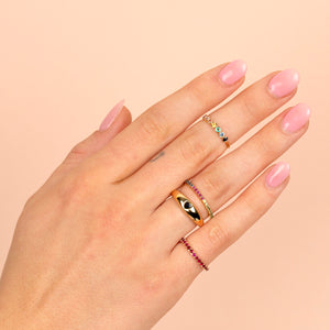  Diamond Rainbow Micropavé Eternity Band 14K - Adina Eden's Jewels
