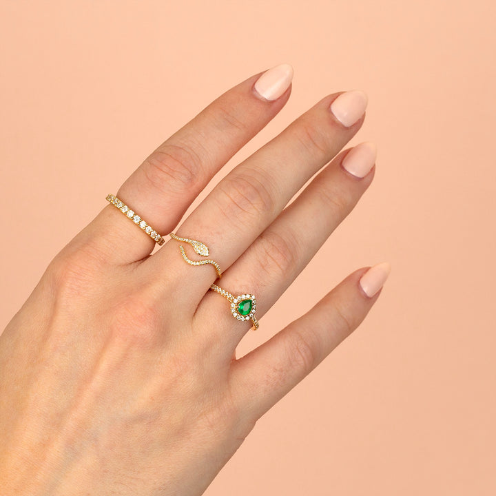 Diamond Serpent Wrap Ring 14K - Adina Eden's Jewels