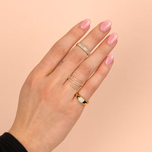  Diamond Pavé Dome Ring 14K - Adina Eden's Jewels