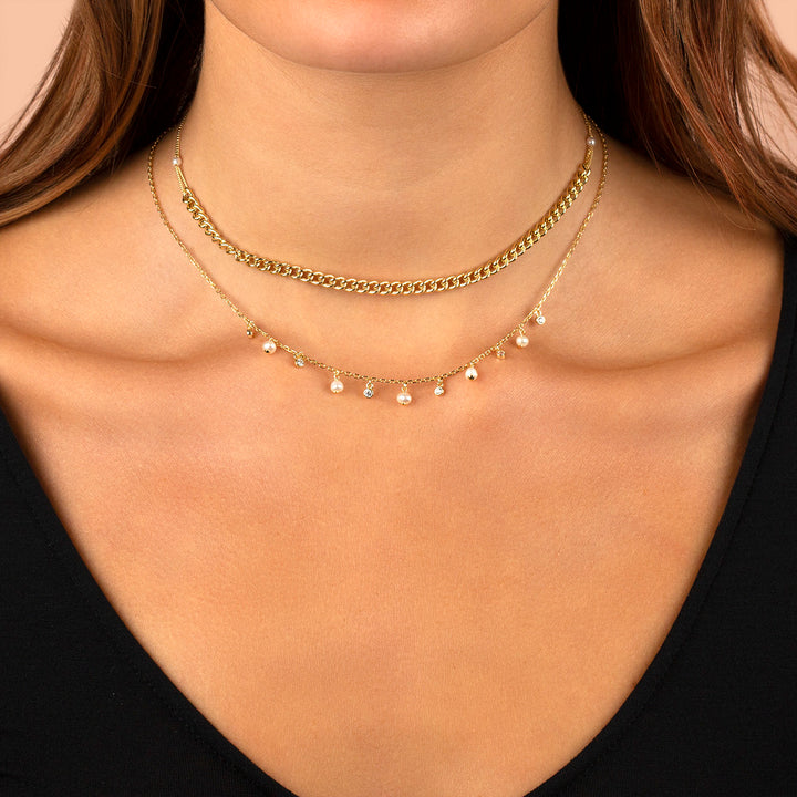  Chain Link Pearl Choker - Adina Eden's Jewels