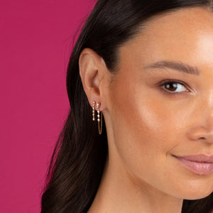  Diamond Drop Stud Earring 14K - Adina Eden's Jewels
