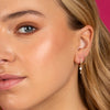  Diamond Double Bezel Drop Huggie Earring 14K - Adina Eden's Jewels