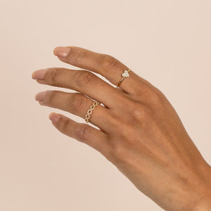  Diamond Pavé Open Heart Band Ring 14K - Adina Eden's Jewels