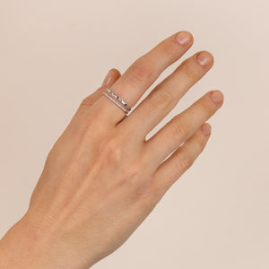  Diamond Double Ring 14K - Adina Eden's Jewels