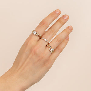  Diamond Illusion Cuban Chain Ring 14K - Adina Eden's Jewels