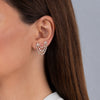  Diamond Triple Strand Cluster Stud Earring 14K - Adina Eden's Jewels
