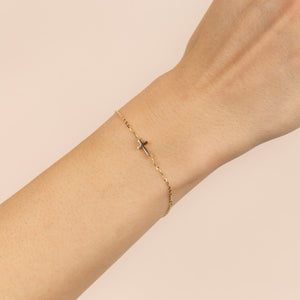 Solid Cross Bracelet 14K - Adina Eden's Jewels