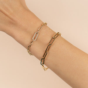  Diamond Oval Link Bracelet 14K - Adina Eden's Jewels