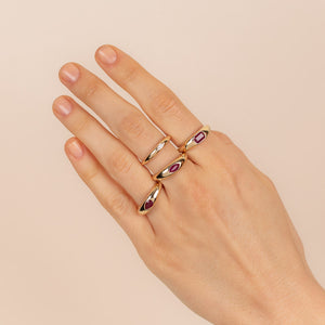  Diamond Marquise Dome Ring 14K - Adina Eden's Jewels