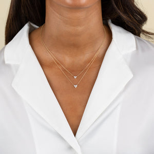  Diamond Heart Cluster Necklace 14K - Adina Eden's Jewels