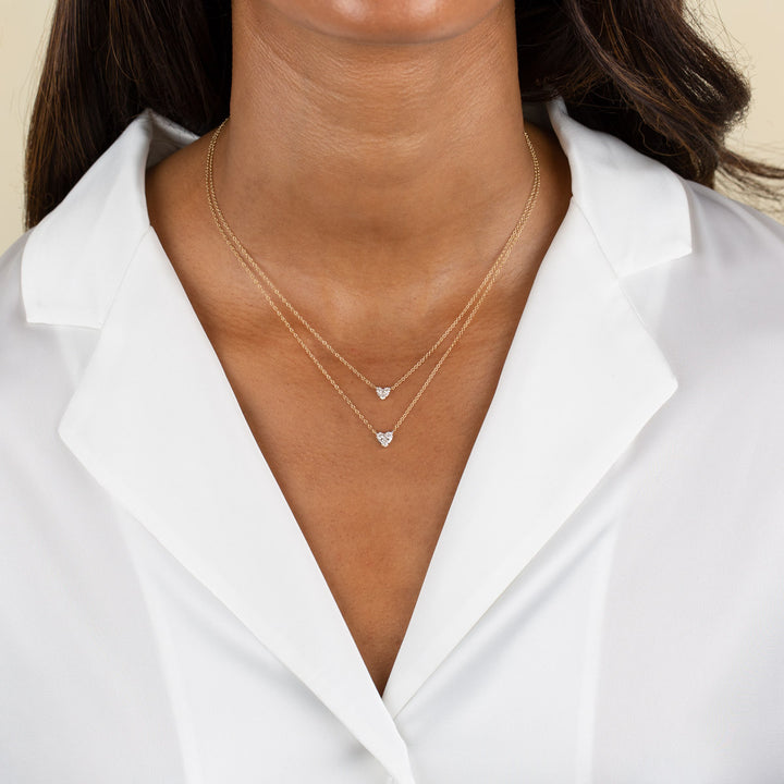  Diamond Heart Cluster Necklace 14K - Adina Eden's Jewels