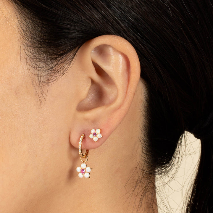  Opal Flower Stud Earring - Adina Eden's Jewels