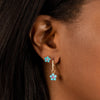  Pavé Turquoise Flower Huggie Earring - Adina Eden's Jewels
