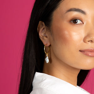  Fresh Water Pearl Hoop Earring - Adina Eden's Jewels