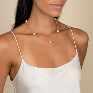  Pearl Diamond By The Yard Necklace - Adina Eden's Jewels