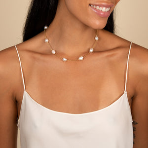  Large Pearl Chain Necklace - Adina Eden's Jewels
