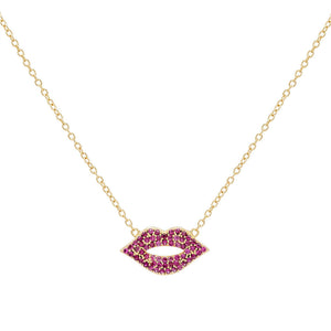 Magenta Lips Necklace - Adina Eden's Jewels