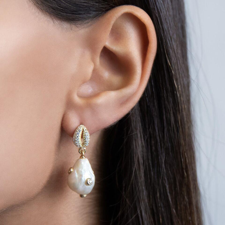  Pearl Shell Stud Earring - Adina Eden's Jewels