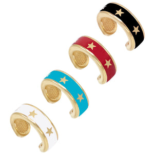 Combo Star Enamel Ear Cuff Set - Adina Eden's Jewels
