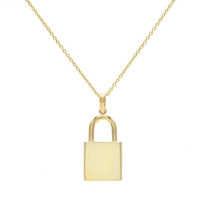 Gold Large Lock Necklace - Adina Eden's Jewels