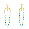 Turquoise Beaded Loop Stud Earring - Adina Eden's Jewels