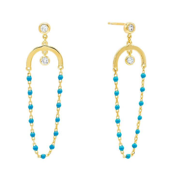 Turquoise Beaded Loop Stud Earring - Adina Eden's Jewels