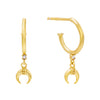 Gold Cowhorn Hoop Stud Earring - Adina Eden's Jewels