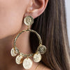  Dangling Coins Stud Earring - Adina Eden's Jewels