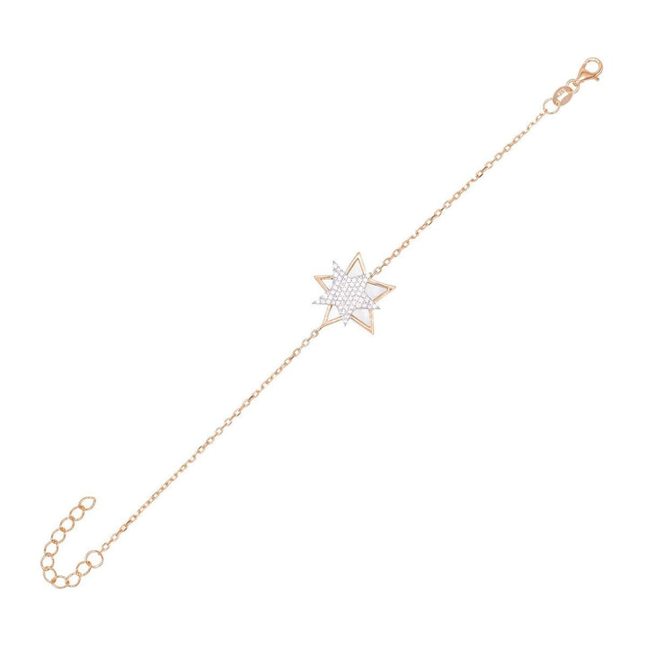 Rose Gold Mother of Pearl Star Bracelet - Adina Eden's Jewels