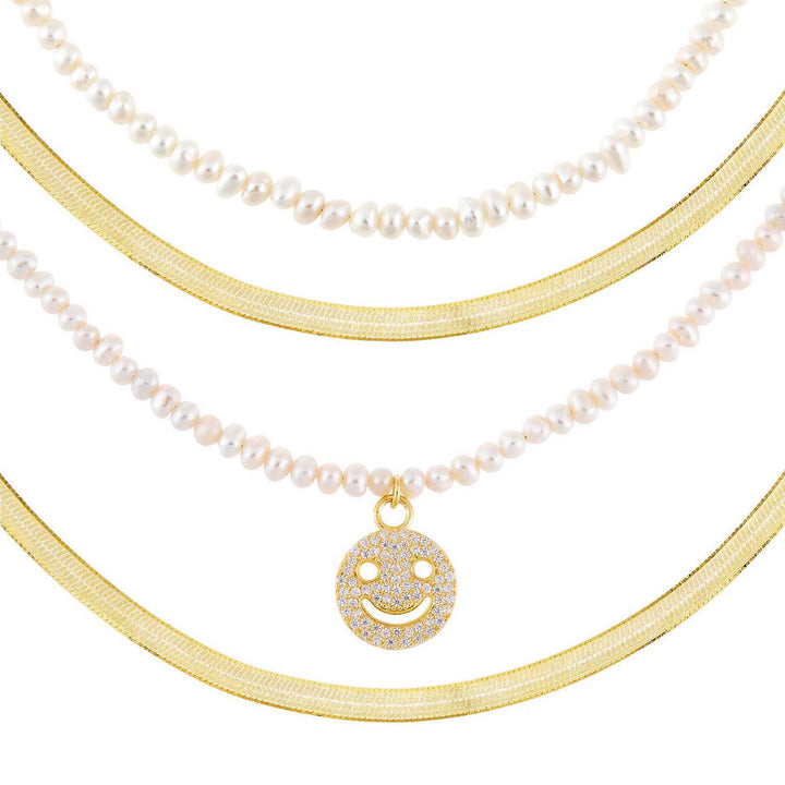 Gold Happy Girl Necklace Combo Set - Adina Eden's Jewels