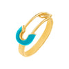  Enamel Safety Pin Ring - Adina Eden's Jewels