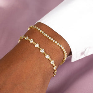  Bezel Heart Bracelet - Adina Eden's Jewels
