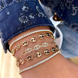  Pavé Mariner Link Bracelet - Adina Eden's Jewels