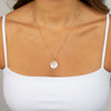  Pave Mother Of Pearl Heart Coin Necklace Charm - Adina Eden's Jewels