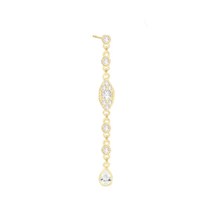 Gold CZ Evil Eye Chain Drop Earring - Adina Eden's Jewels