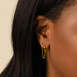  Double Handcuff Chain Huggie Earring - Adina Eden's Jewels