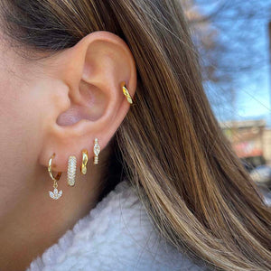  Marquise Flower Huggie Earring - Adina Eden's Jewels