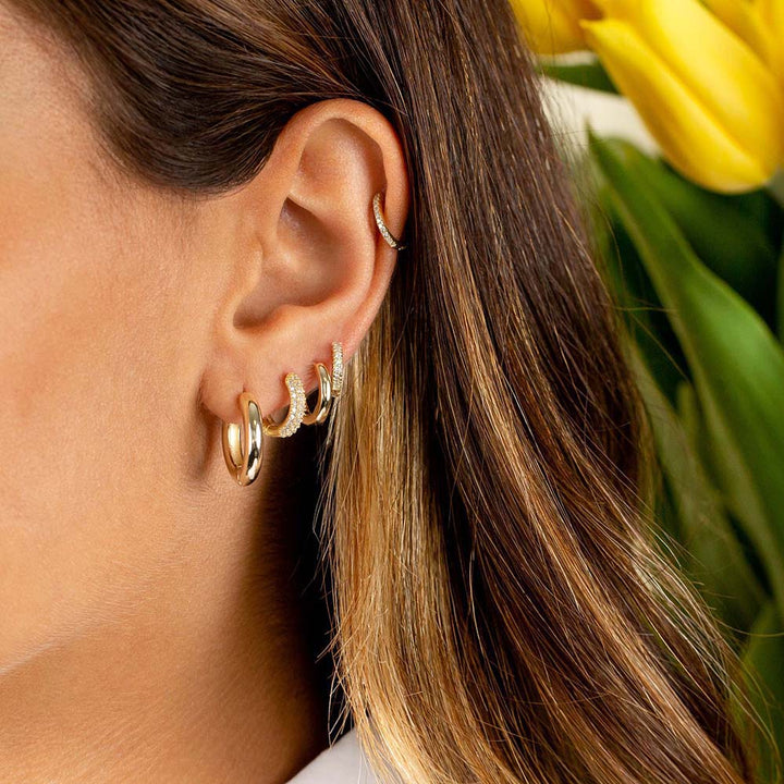  Pavé Wide Cartilage Earring - Adina Eden's Jewels