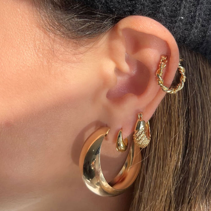  Solid Dome Hoop Earring - Adina Eden's Jewels