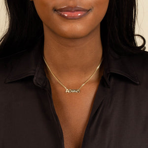  Pavé Bubble Name Link Necklace - Adina Eden's Jewels