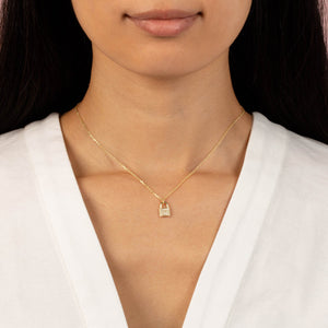  Pavé Lock Necklace - Adina Eden's Jewels