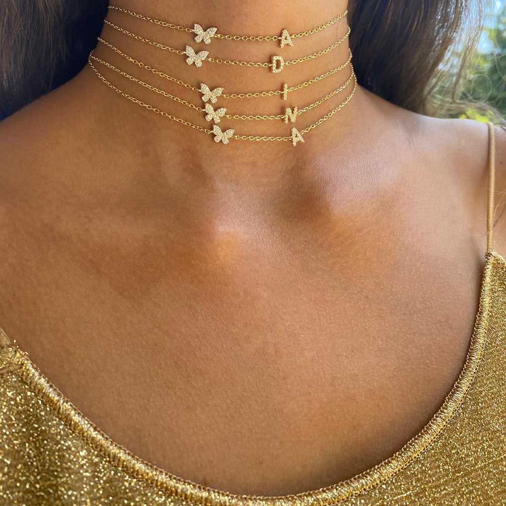 Triple Butterfly Station Necklace in 14K Gold | Peoples Jewellers Triple Butterfly Station Necklace in 14K Gold | Peoples Jewellers