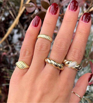  Pavé Puffed Braided Ring - Adina Eden's Jewels